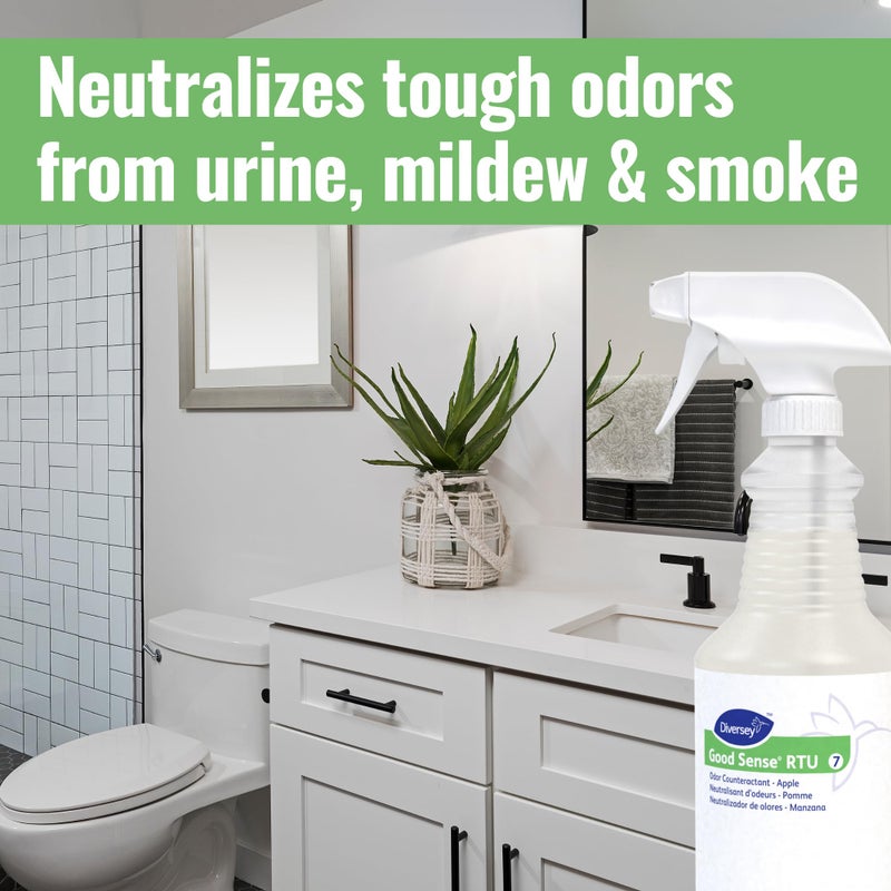 Diversey 04439. Good Sense Odor Counteractant, Air Freshener Spray Neutralizes Odors with Green Apple Scent, Capped Ready-to-Use, 32-Ounce - Image 3